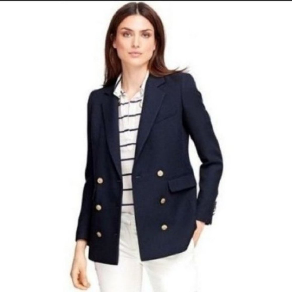 Brooks Brothers Double-Breasted Black Blazer 6